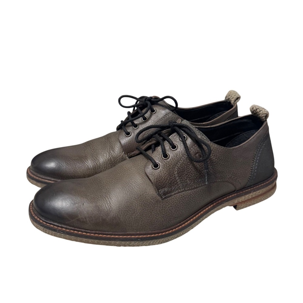Roan by Bed Stu Braylen Mens 11 Gray Brown Leather Oxford Shoes Excellent‎